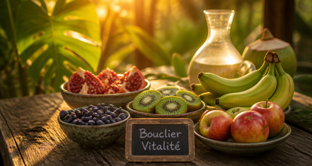 meilleurs fruits pour la sante sur table en bois