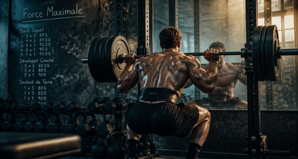 musculation pour la force squat miroir