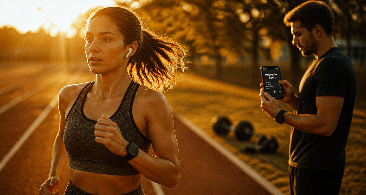 musique sport motivation athlète écouteurs piste