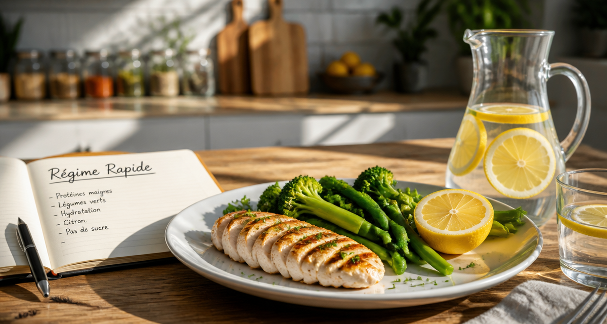 regime rapide et efficace assiette poulet legumes