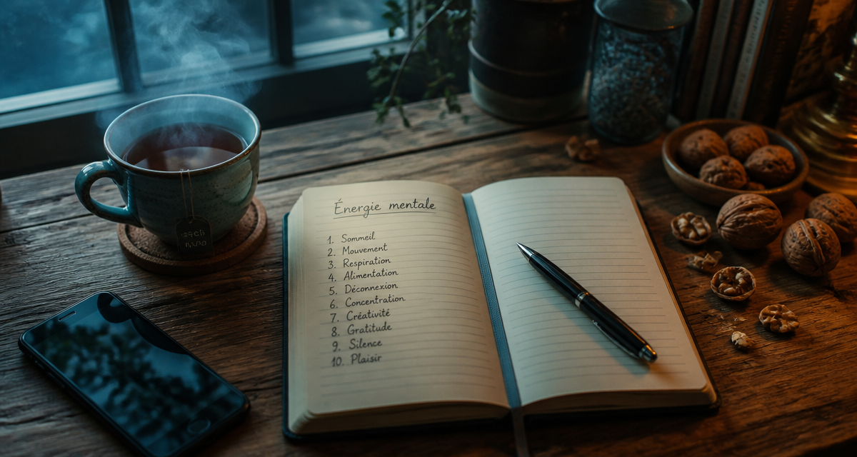 Retrouver de l energie mentale carnet tasse