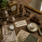 brocanteur qui achète tout table objets anciens