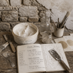 chaux aérienne pots outils carnet atelier