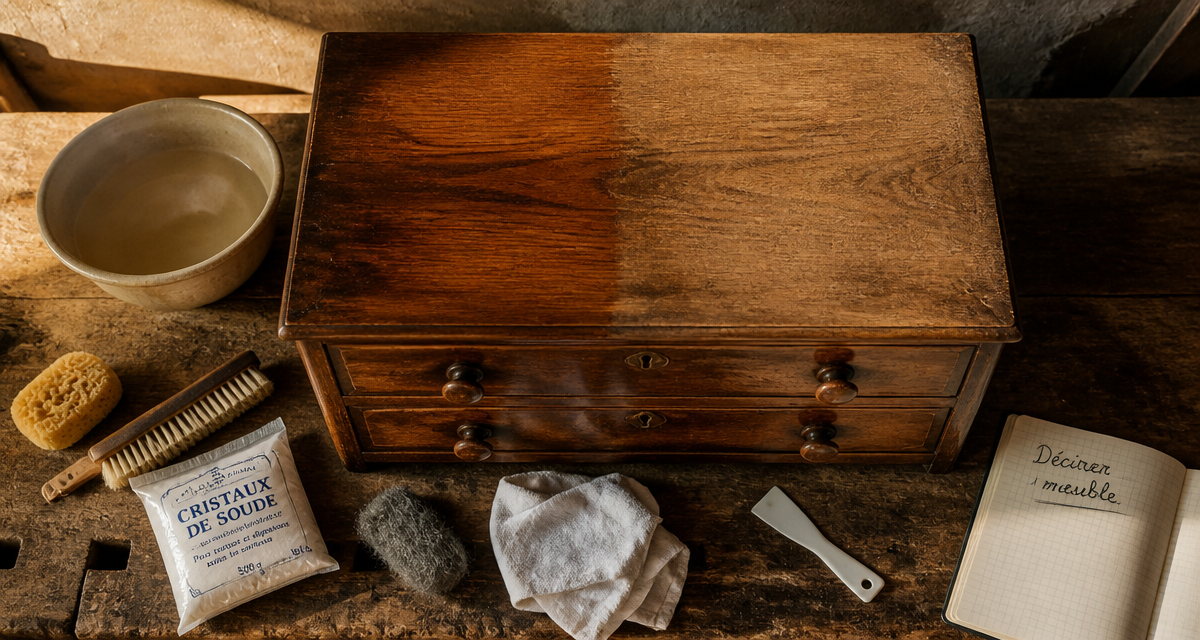 comment enlever la cire sur un meuble plateau atelier outils