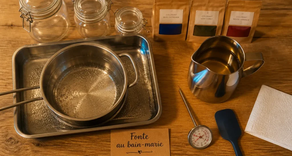 Comment faire fondre de la cire de bougie au bain-marie, cire fondue sécurisée