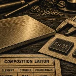 Composition laiton : plaque de laiton et échantillons Cu 85 Zn 15