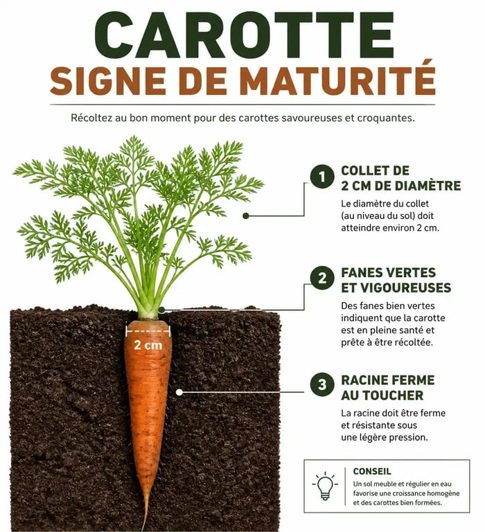 Signes de maturité pour savoir quand récolter les carottes au potager