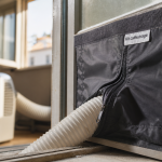Meilleur kit calfeutrage pour climatiseur mobile : bâche de calfeutrage Velcro sur fenêtre