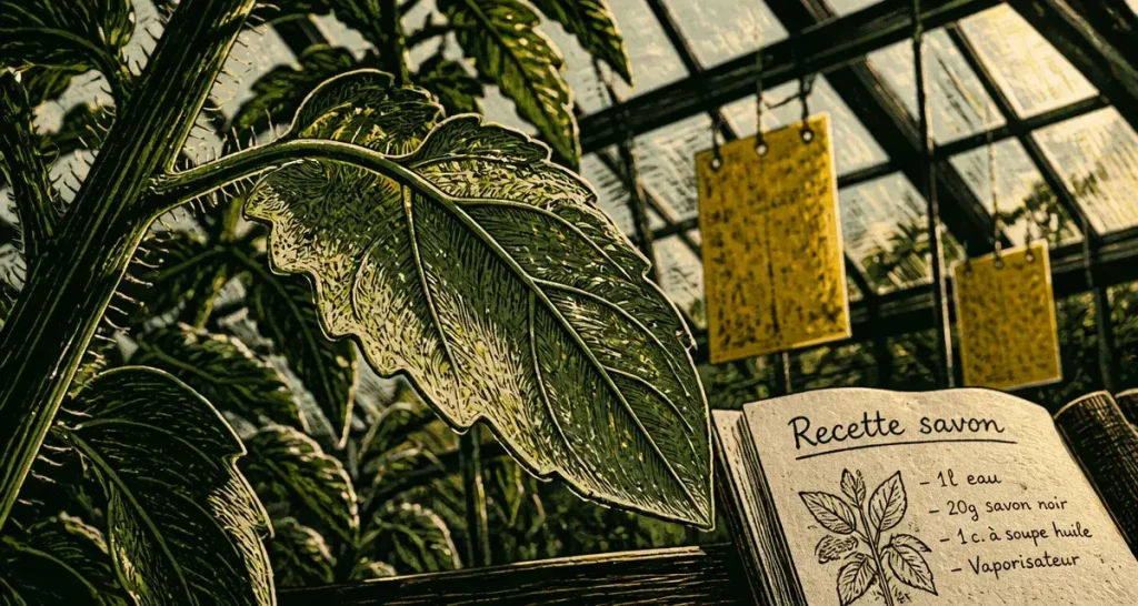Mouche blanche recette de grand-mère : savon pour plantes, pièges jaunes, miellat