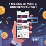 illustration smartphone 1 million de vue sur tiktok prix et euros
