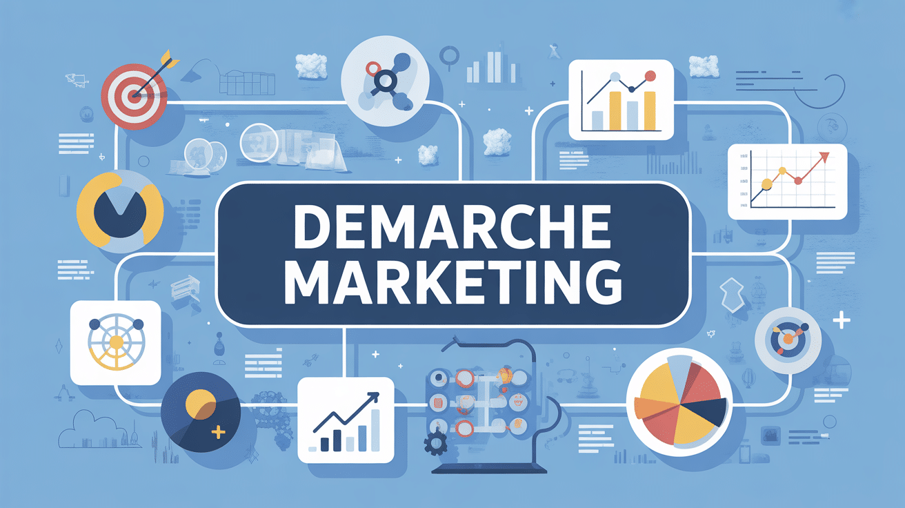 Illustration démarche marketing diagramme professionnel