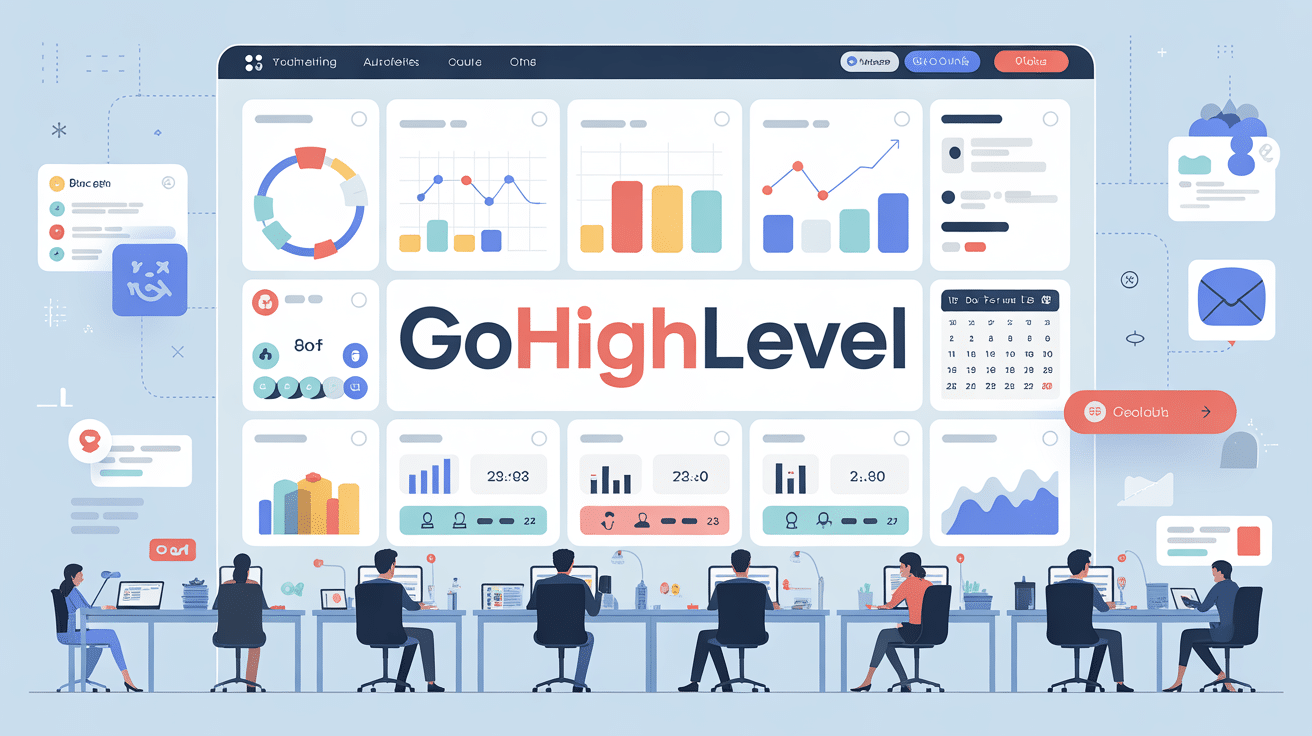 interface gohighlevel tableau de bord marketing automation