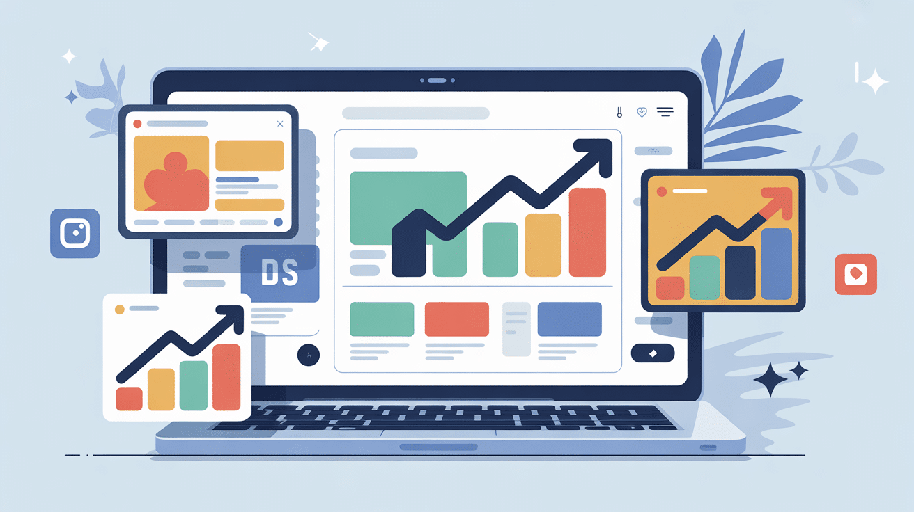 illustration meta ads ordinateur graphique