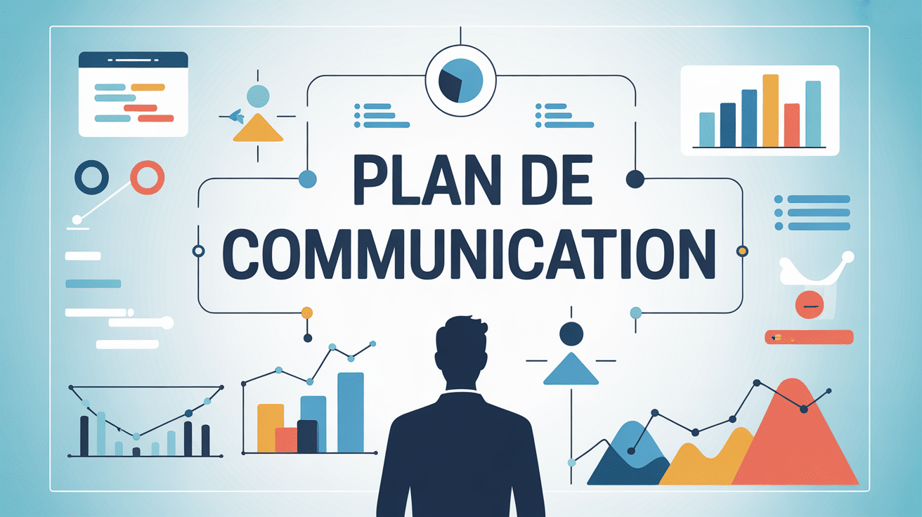 plan de communication sur tableau blanc moderne