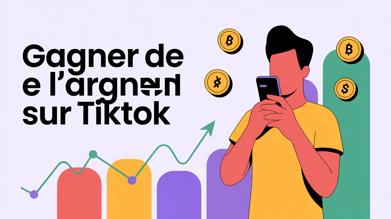 illustration rémunération tiktok smartphone graphique