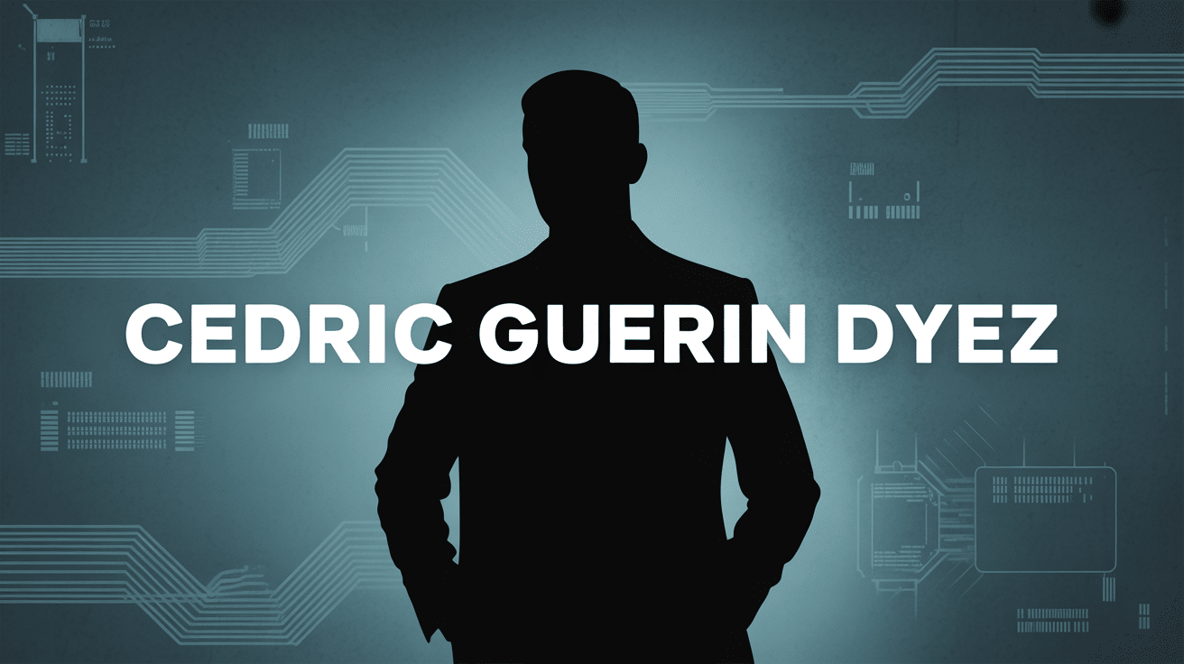 portrait professionnel de cédric guérin dyez sur fond digital