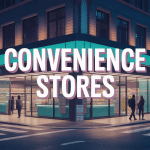 Vue d'un convenience store lumineux la nuit, rue urbaine animée