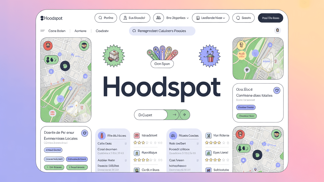 interface hoodspot recherche entreprises locales