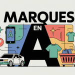 Lettre A centrale entourée icônes secteurs pour marque en a