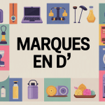 Mosaïque de produits de marque en D