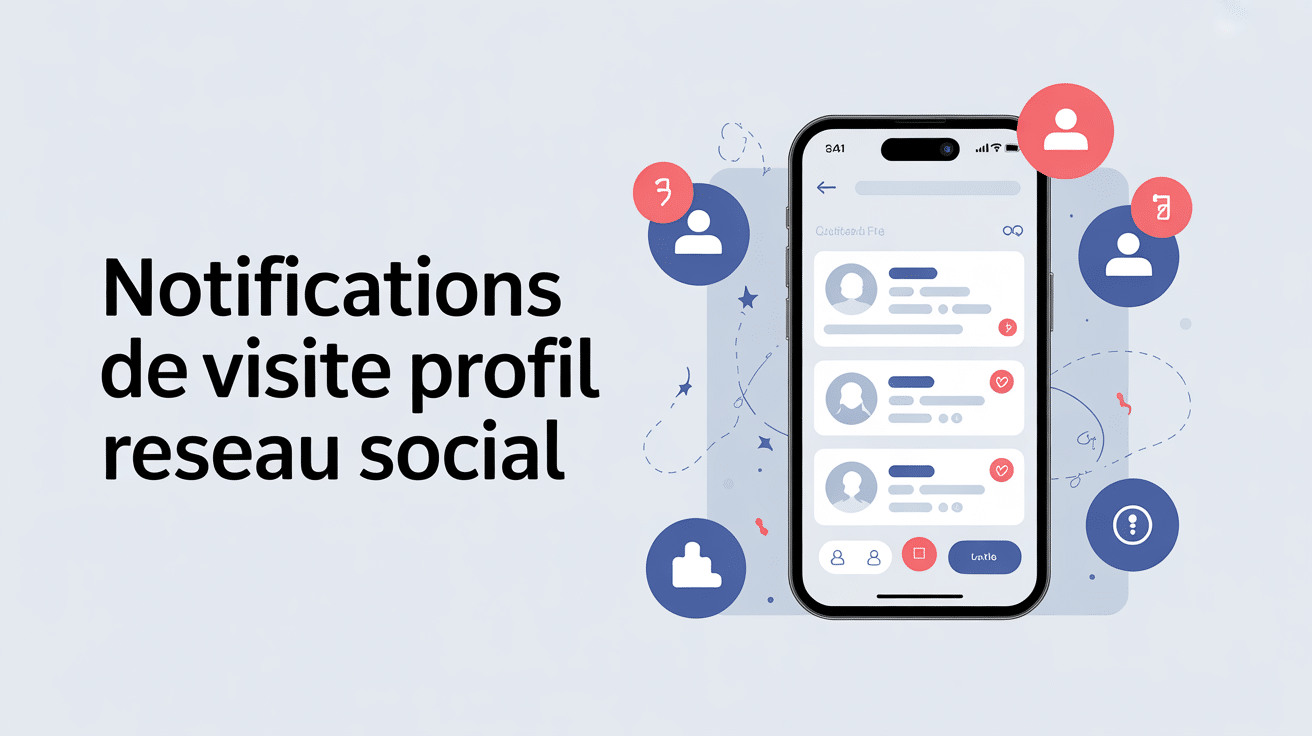 Activer notification visite profil facebook illustration smartphone confidentialité