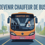 devenir chauffeur de bus illustration vectorielle France