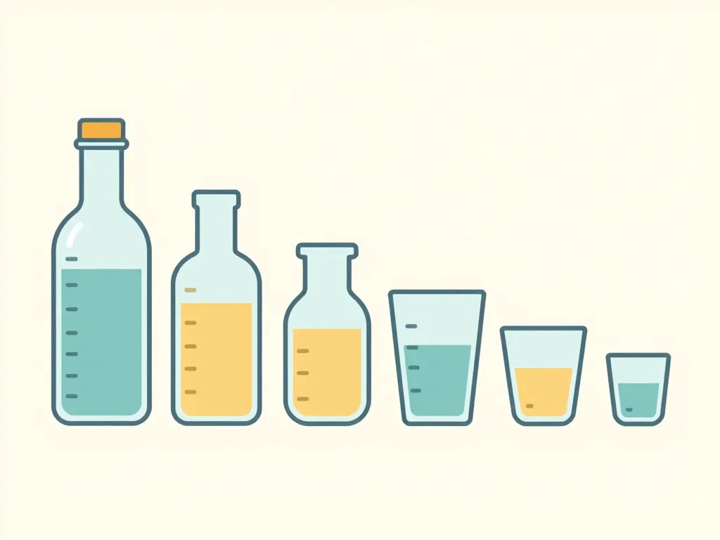 repères visuels 250 ml en l tableau conversion