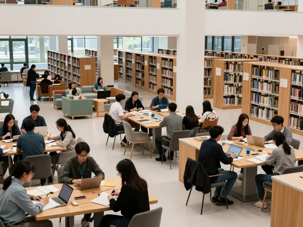 Espaces étudiants à la bibliothèque Michel Serres