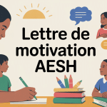 Visuel lettre de motivation AESH dans environnement scolaire bienveillant