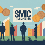 Illustration du luxembourg smic avec travailleurs et économie