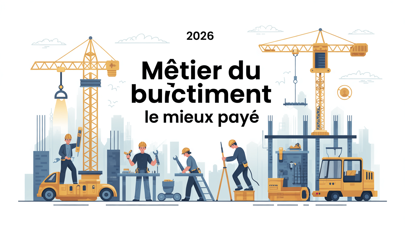 métier du bâtiment le mieux payé illustration vectorielle