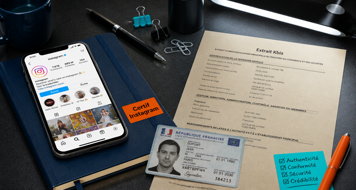 certif instagram smartphone badge bleu