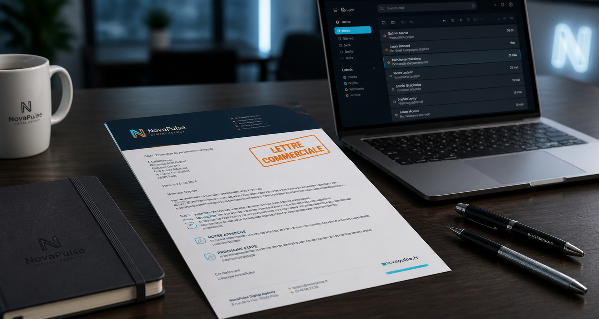 lettre commercial exemple sur bureau