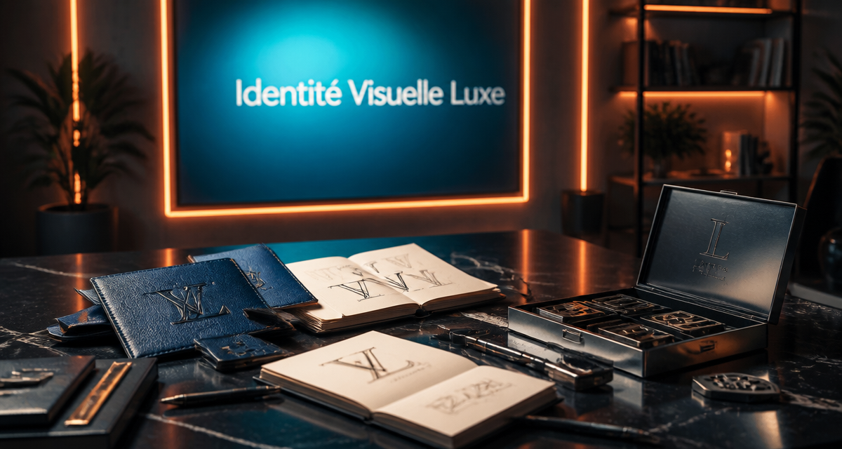 logo marque de luxe sur table studio