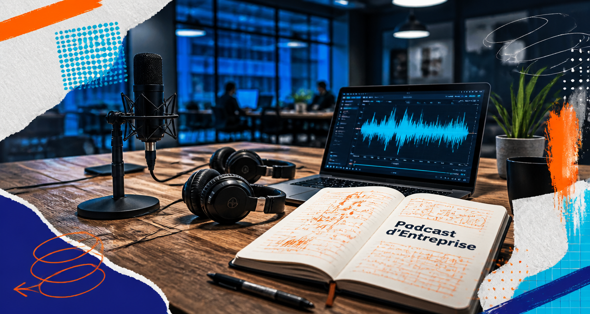 Podcast entreprise micro casque open space