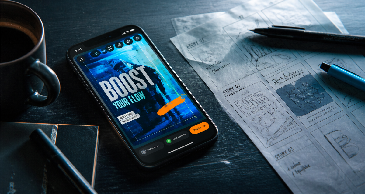 stories ig template smartphone création