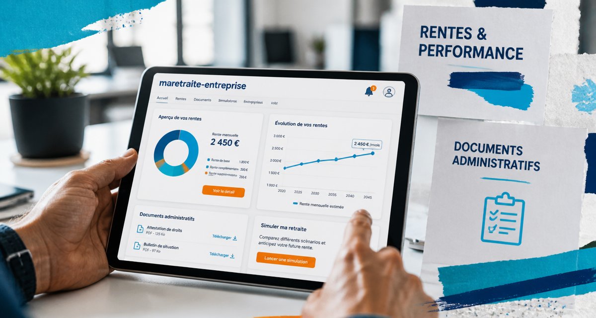 Tablette affichant maretraite-entreprise