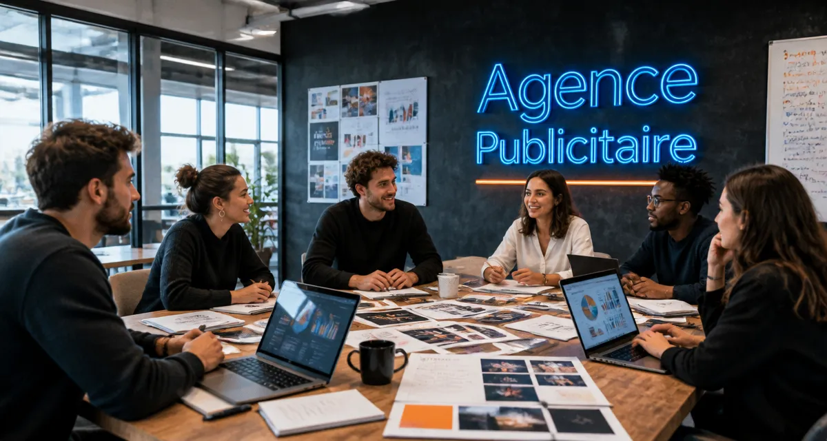 Brainstorming en agence publicitaire moderne