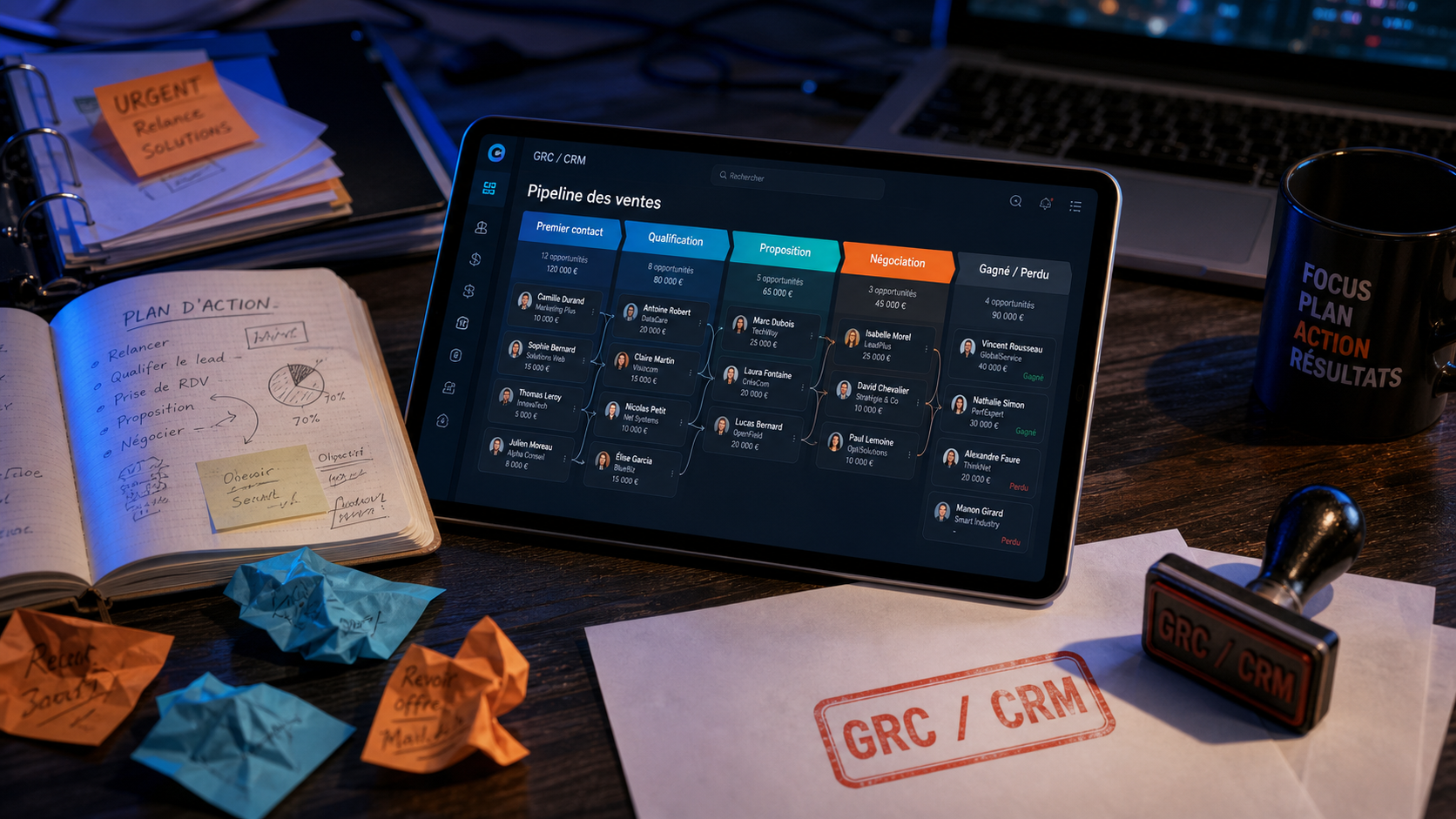 CRM : c’est quoi ? tableau pipeline et fiches contacts