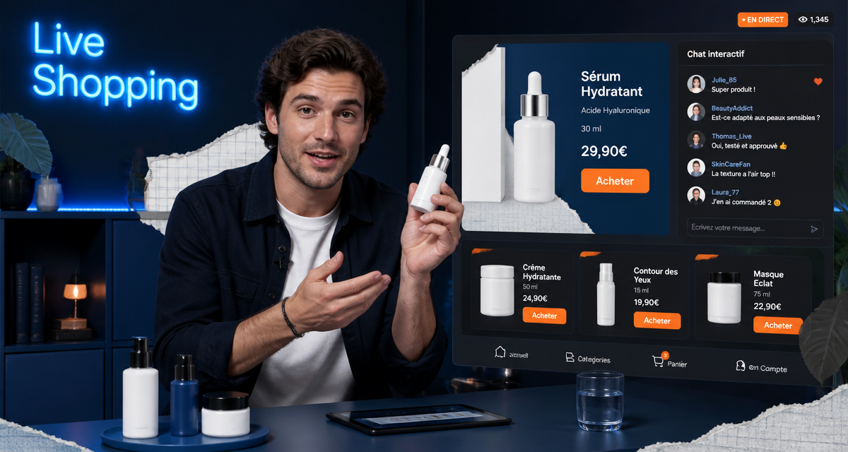 live shopper présentant produits en direct