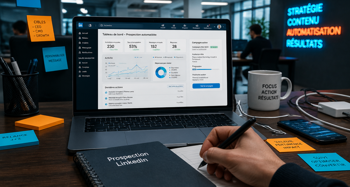 prospection automatique linkedin tableau de bord