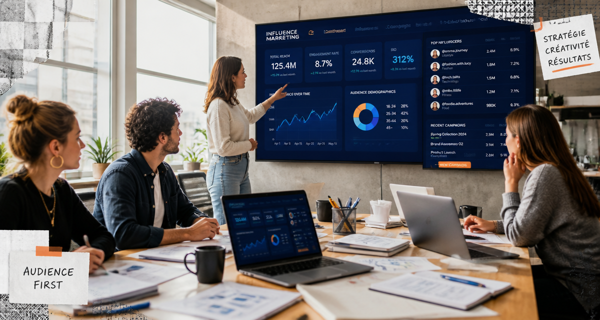 Upfluence tableau de bord influenceurs IA