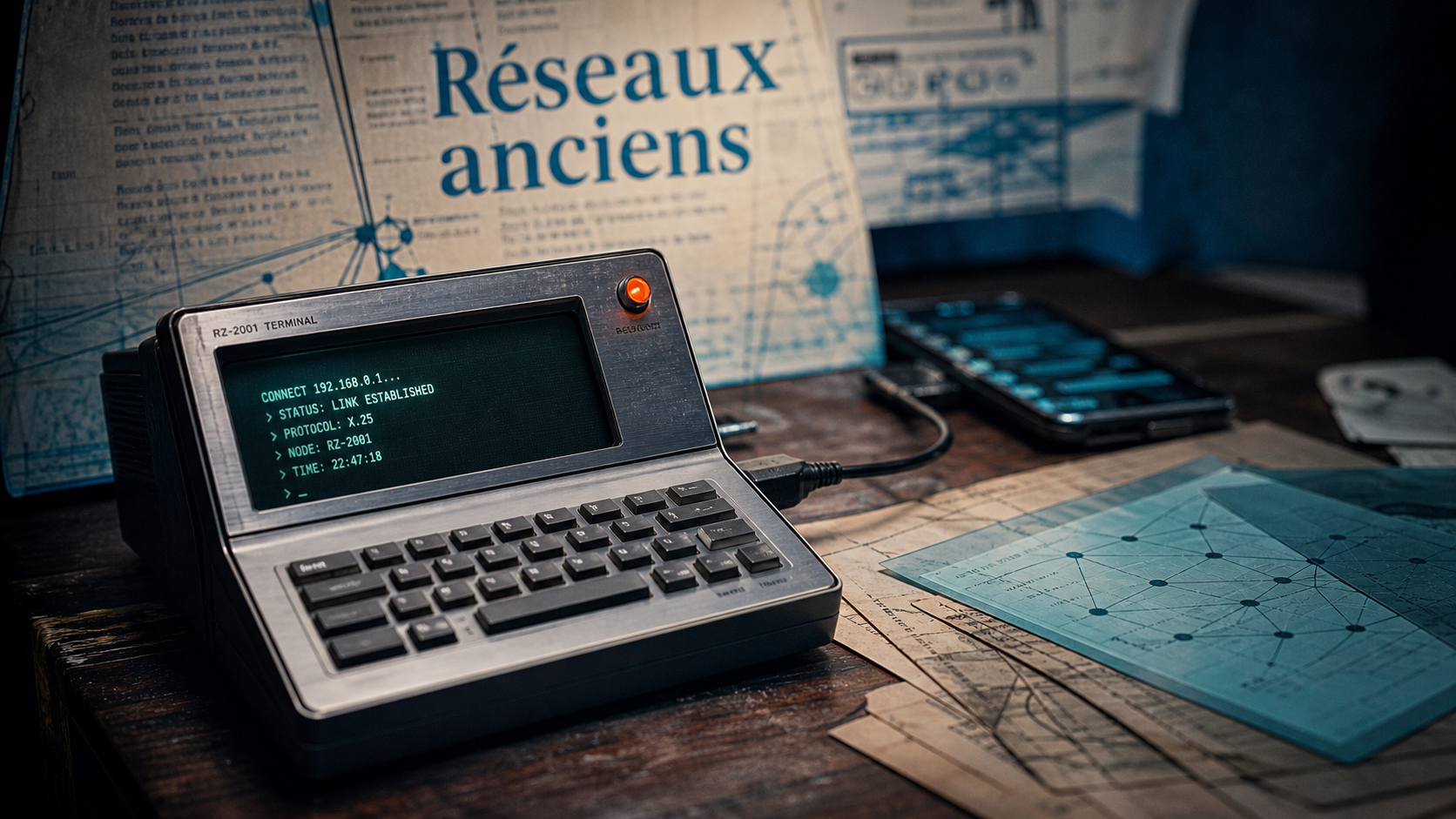 De l'IRC à l'IA : évolution des réseaux sociaux, ancien terminal et smartphone