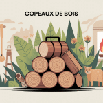 Illustration copeaux de bois usages multiples