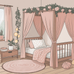 deco lit cabane enfant sécurisé avec guirlandes et coussins