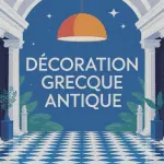 Décoration grecque antique dans une pièce moderne lumineuse