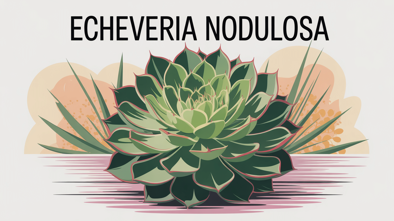Illustration echeveria nodulosa plante graphique