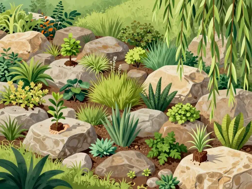 plantation végétaux enrochement végétalisé biodiversité