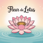 illustration fleur de lotus émergeant eau douce aura lumineuse