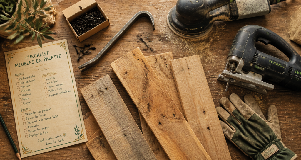 fabriquer meuble palette outils sécurité